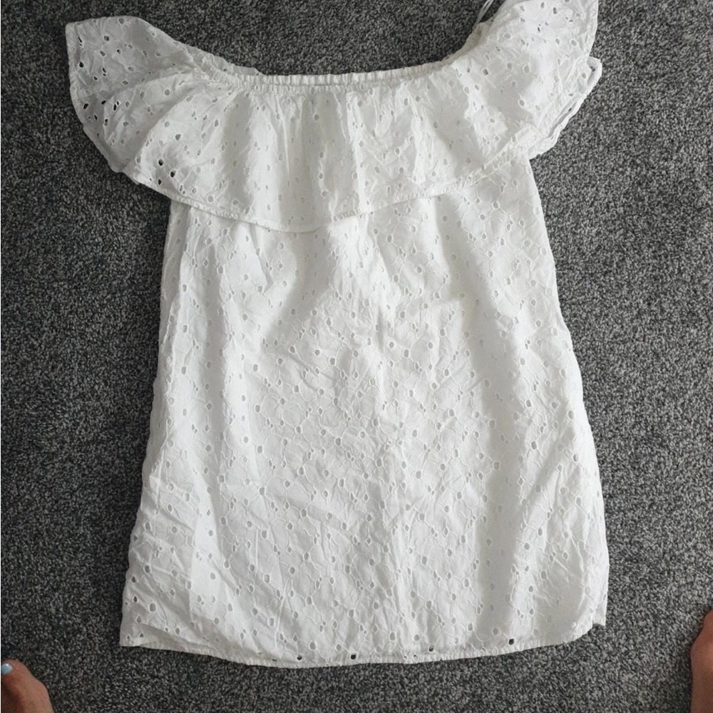 Papaya White Ruffled Blouse